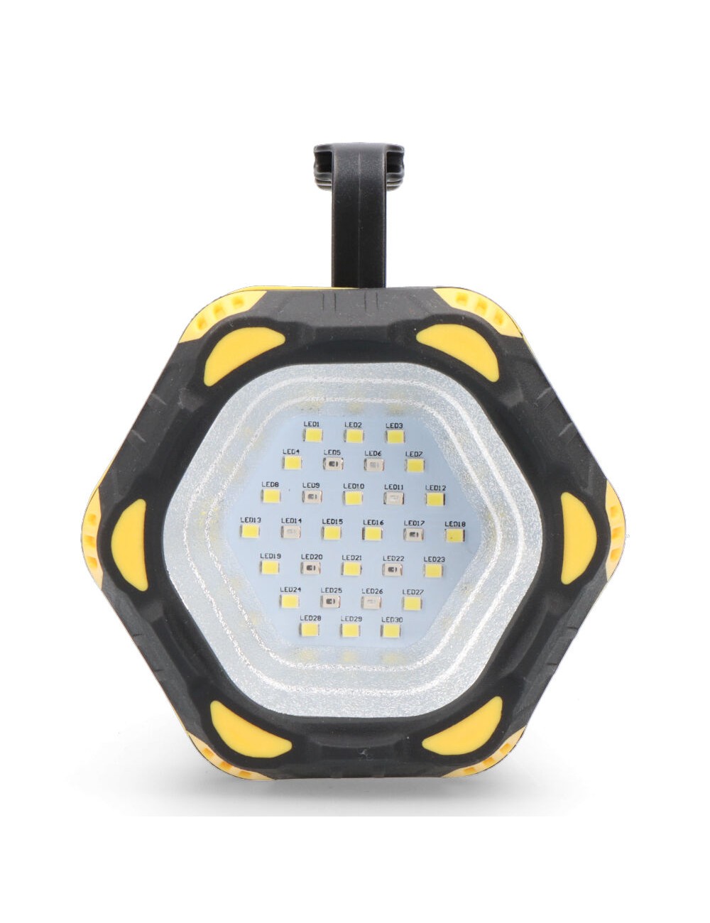Linterna led de mano titan guard, recargable, 3 puntos de luz