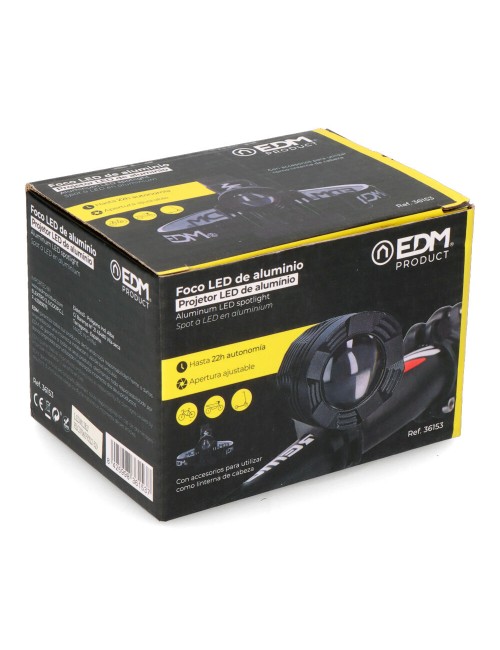 Foco led de aluminio recargable 180 lm, 50 lm, flash. función frontal / bicicleta