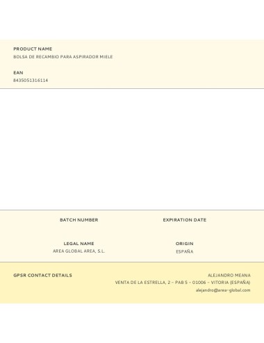 Bolsa de recambio para aspirador miele