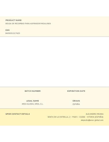 Bolsa de recambio para aspirador moulinex