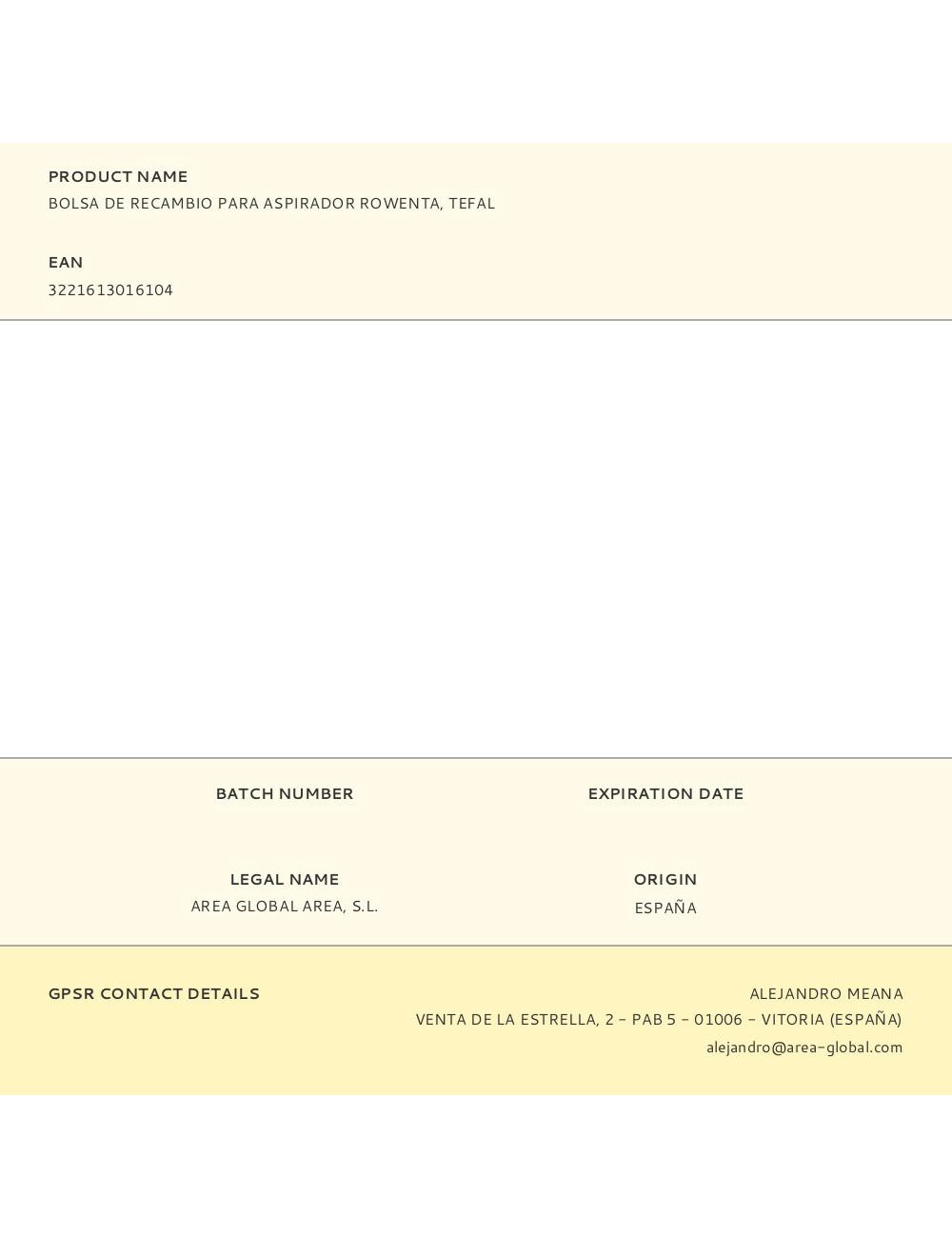 Bolsa de recambio para aspirador rowenta, tefal