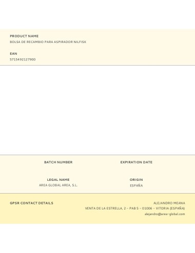 Bolsa de recambio para aspirador nilfisk