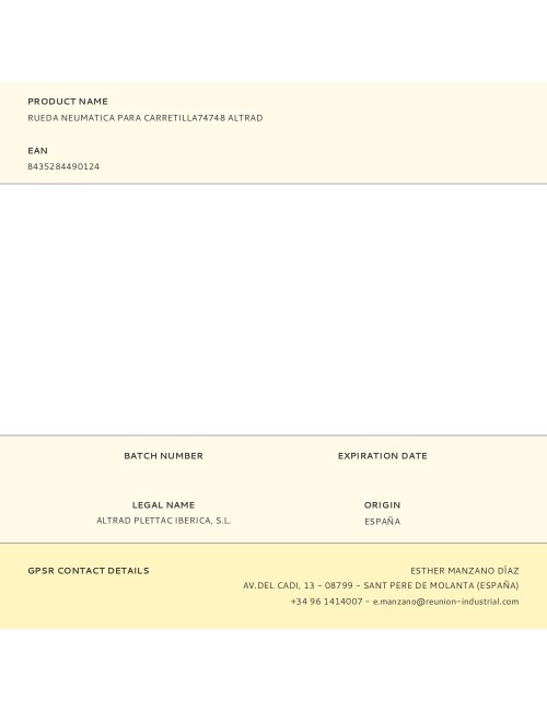 Rueda neumatica para carretilla74748 altrad