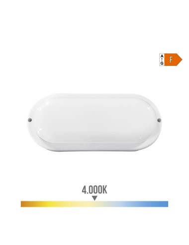 Aplique led oval 18 w 1820 lm 4.000 k 10,2 x 4,5 x 23 cm