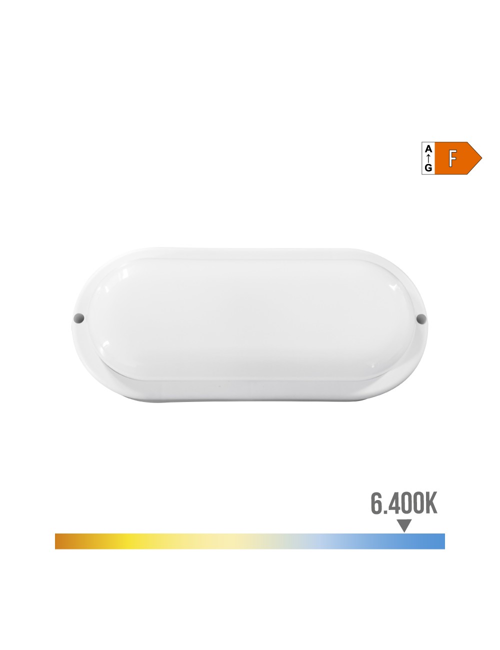Aplique led oval 18 w 1820 lm 6400 k 10,2 x 4,5 x 23 cm