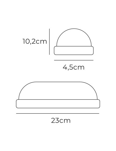 Aplique led oval 18 w 1820 lm 6400 k 10,2 x 4,5 x 23 cm