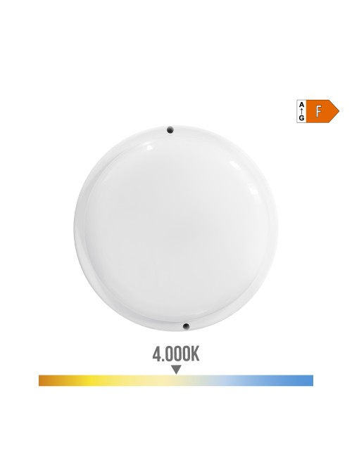 Aplique led redondo 18 w 1820 lm 4000 k luz día ø20,8 x 4,8 cm