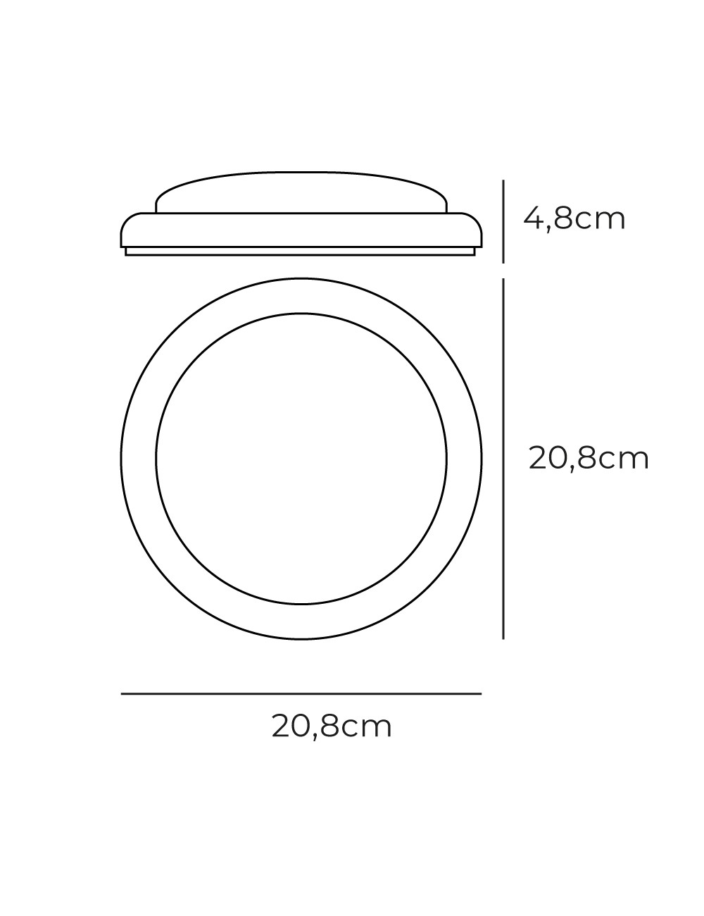 Aplique led redondo 18 w 1820 lm 4000 k luz día ø20,8 x 4,8 cm