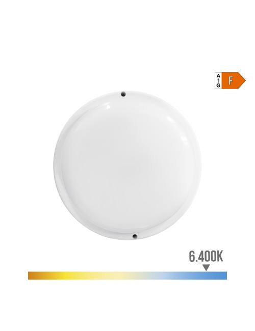 Aplique led redondo 18 w 1820 lm 6400 k luz fría ø20,8 x 4,8 cm