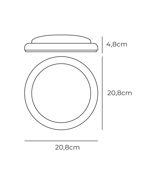 Aplique led redondo 18 w 1820 lm 6400 k luz fría ø20,8 x 4,8 cm