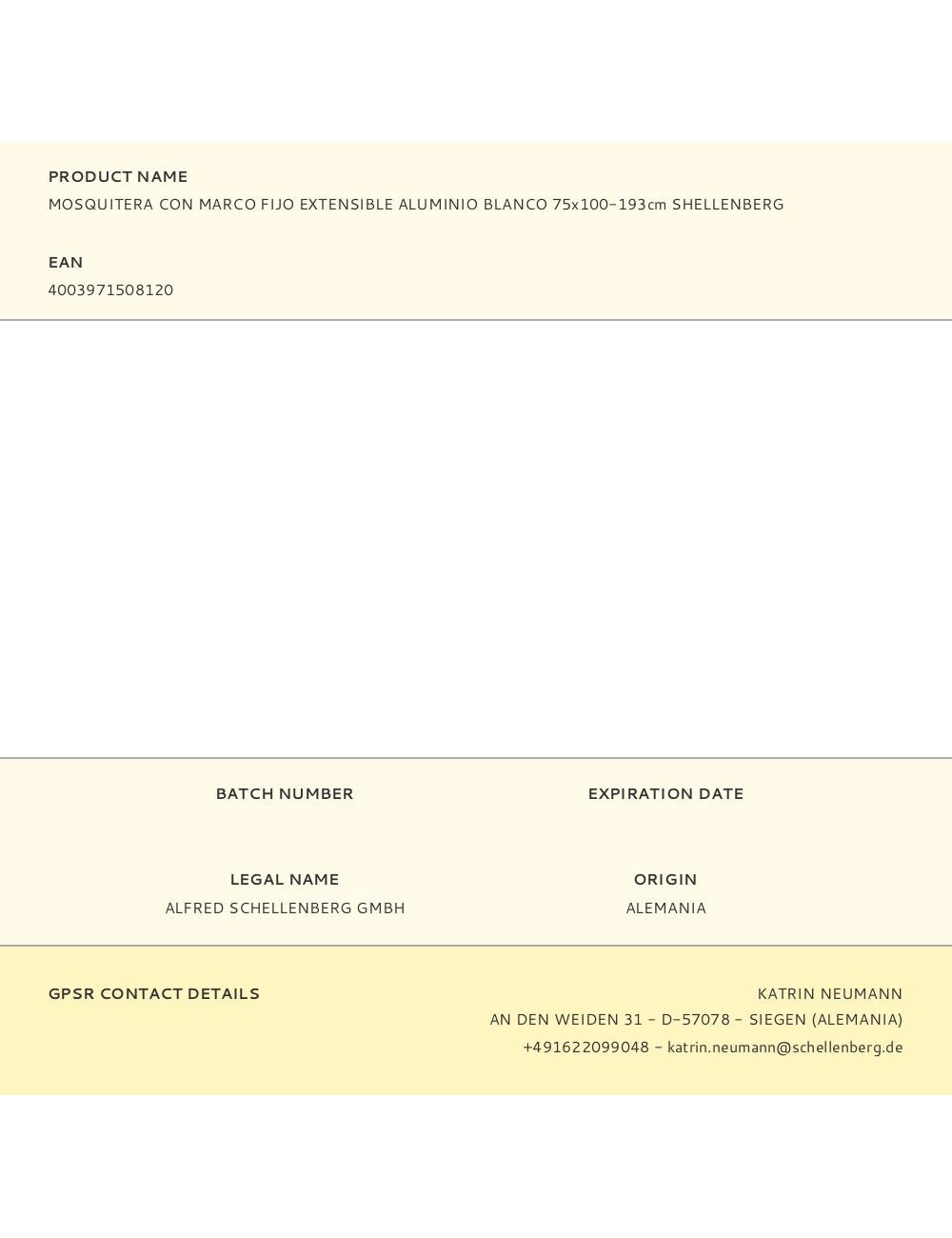 Mosquitera con marco fijo extensible aluminio blanco 75 x 100-193 cm