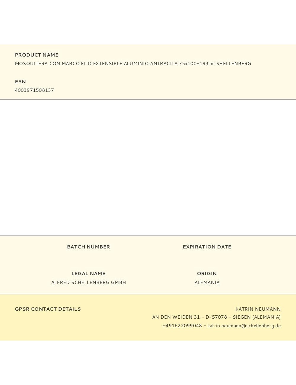 Mosquitera con marco fijo extensible aluminio antracita 75 x 100-193 cm