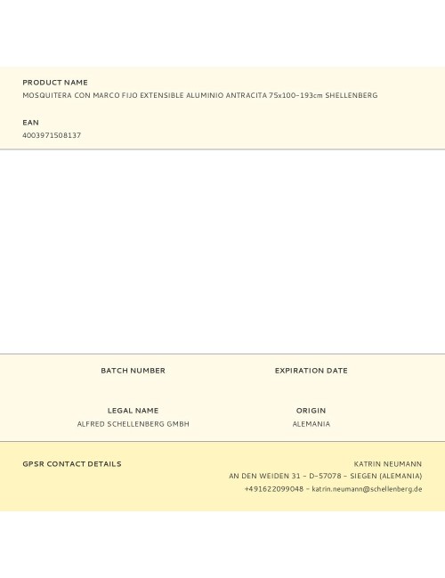 Mosquitera con marco fijo extensible aluminio antracita 75 x 100-193 cm