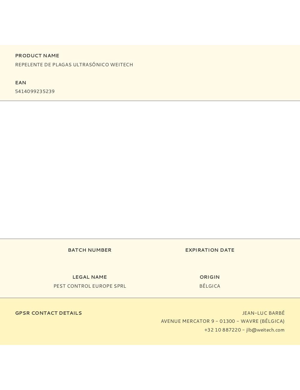 Repelente de plagas ultrasónico weitech