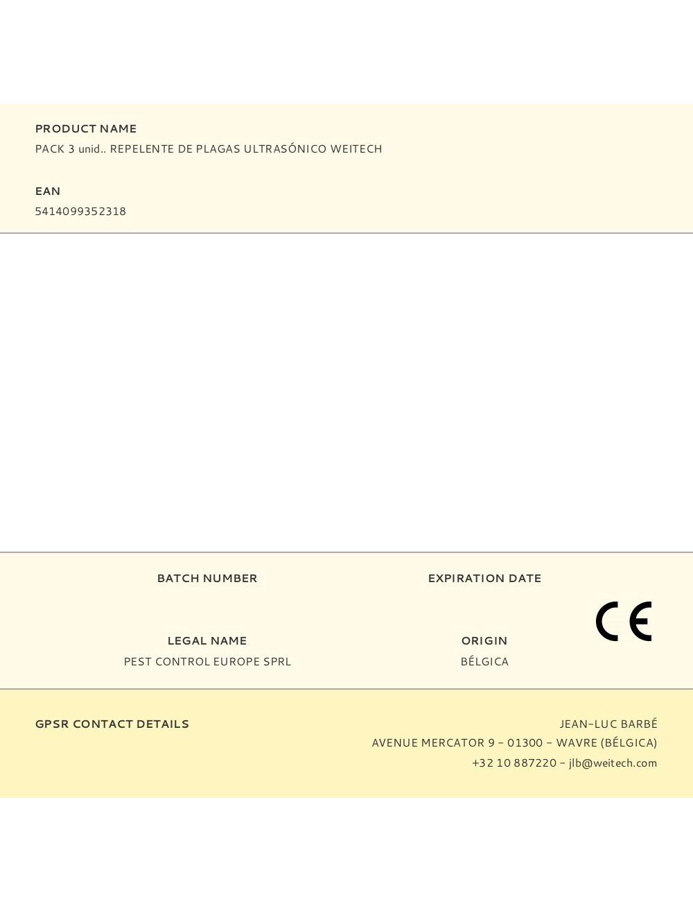 Pack 3 unid.. repelente de plagas ultrasónico weitech