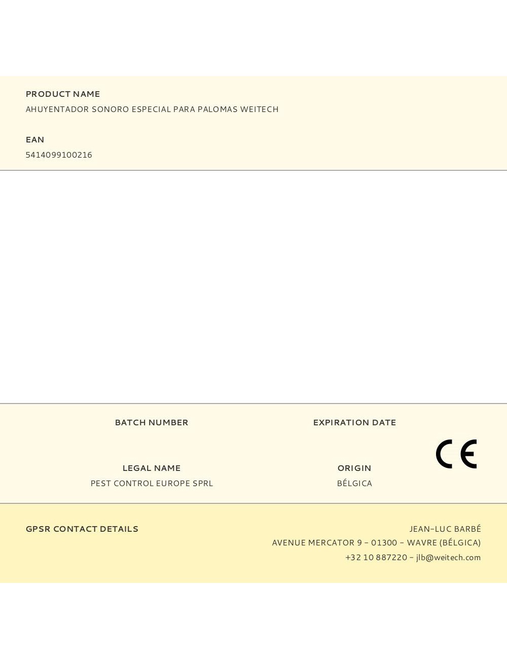 Ahuyentador sonoro especial para palomas weitech