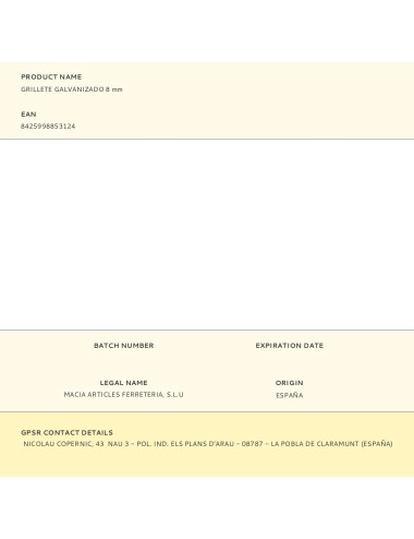 Grillete galvanizado 8 mm