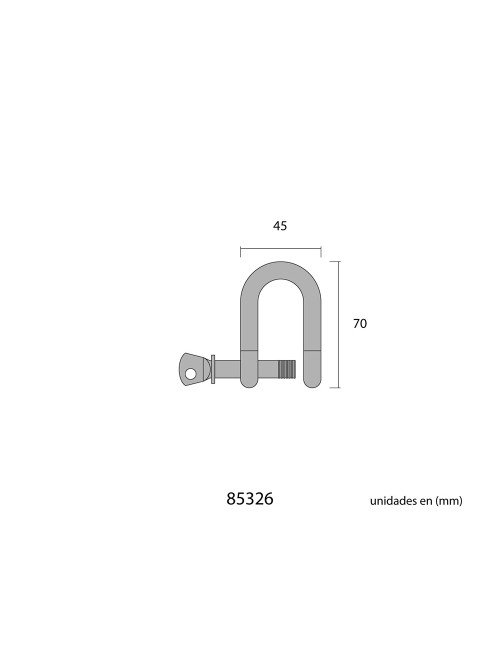 Grillete acero inoxidable aisi316 12 mm