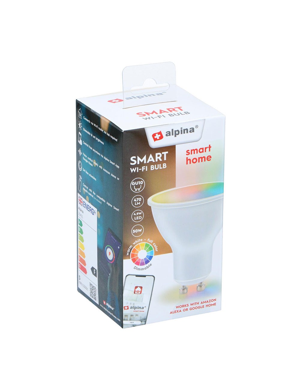 Bombilla inteligente rgb + gu10 4,9 w 470 lm 2700-6500 k full colors