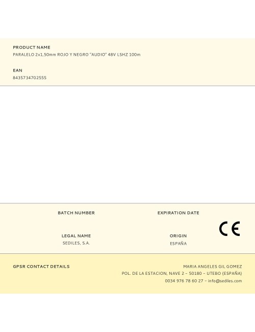 Paralelo 2x1,50mm rojo y negro "audio" 48v lshz 100m