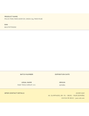 Polvo para marcador de lineas 1kg 70929 rubi
