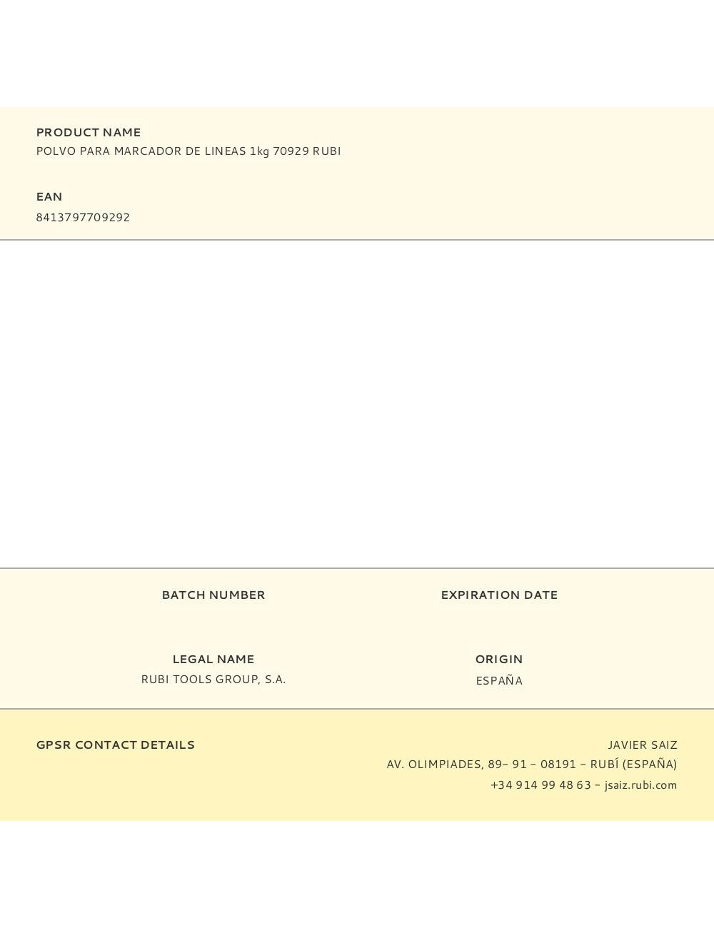 Polvo para marcador de lineas 1kg 70929 rubi