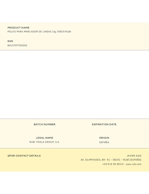 Polvo para marcador de lineas 1kg 70929 rubi