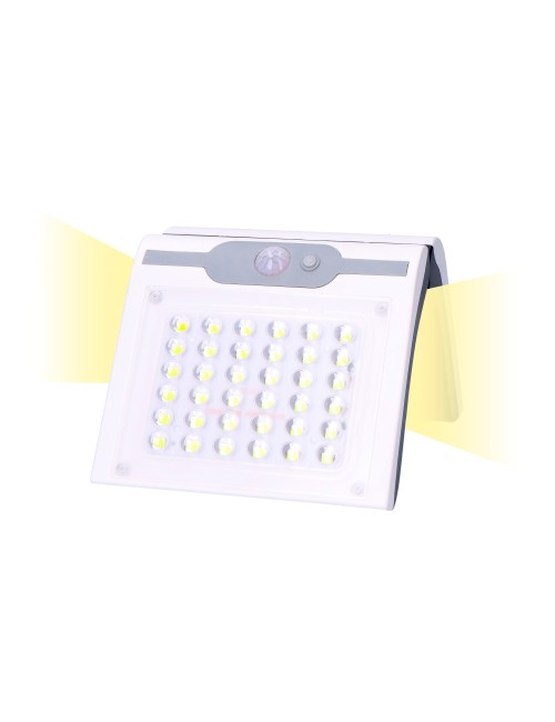 Aplique solar 2w 220lm 6.500k con sensor color blanco edm