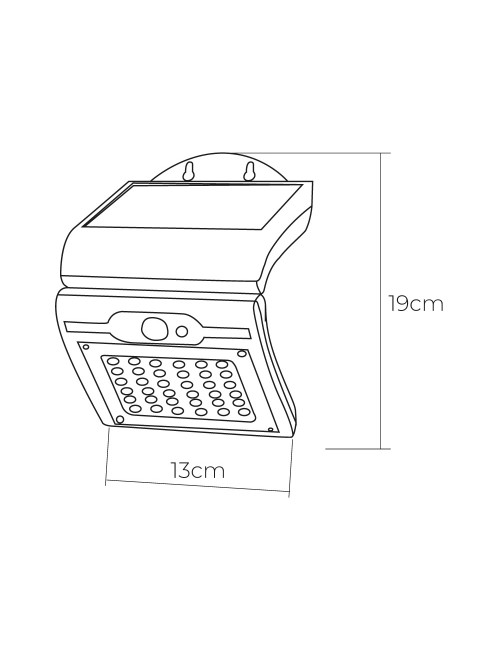 Aplique solar 2w 220lm 6.500k con sensor color blanco edm