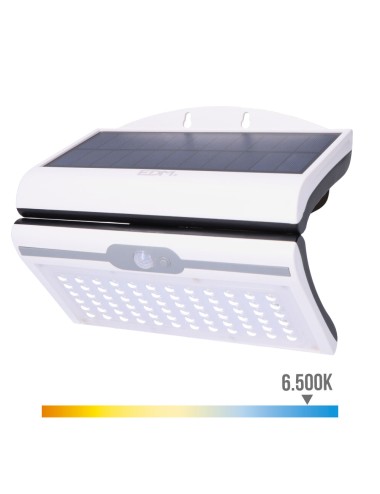 Aplique solar 6w 430lm 6.500k con sensor, color blanco