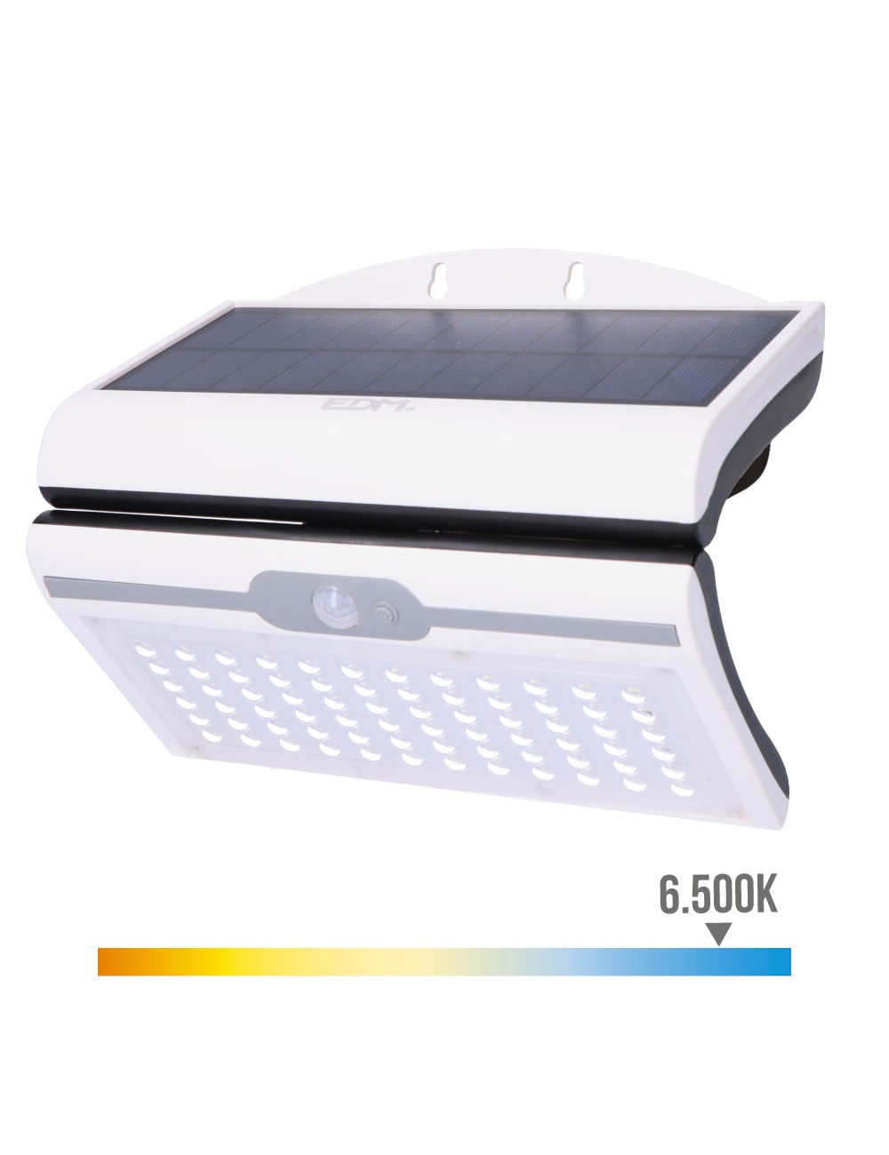 Aplique solar 6w 430lm 6.500k con sensor, color blanco