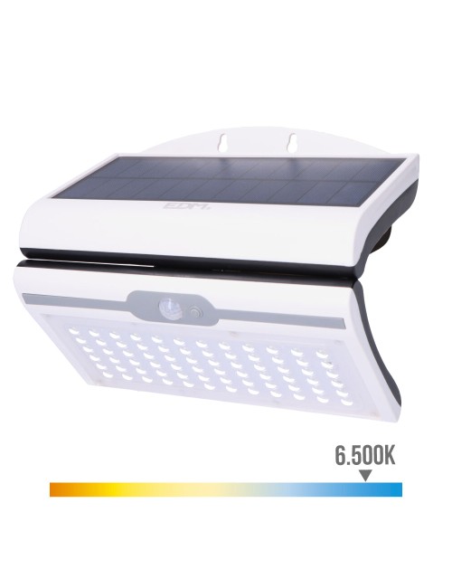 Aplique solar 6w 430lm 6.500k con sensor, color blanco