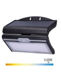 Aplique solar 6w 430lm 6.500k con sensor, color negro