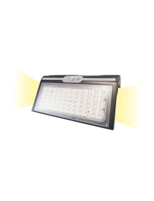 Aplique solar 6w 430lm 6.500k con sensor, color negro