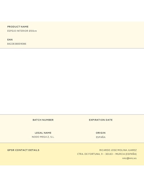 Espejo interior ø30cm