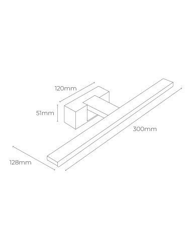 Lámpara led de pared o espejo 6 w 4.000 k 600 lm luz día 30 x 12,8 x 5,10 cm