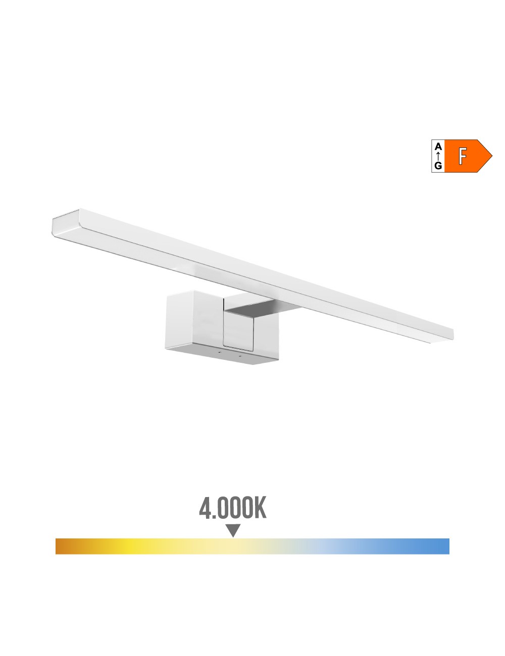Lámpara led de pared o espejo 8 w 4.000 k 800 lm luz día 40 x 12,8 x 5,10 cm
