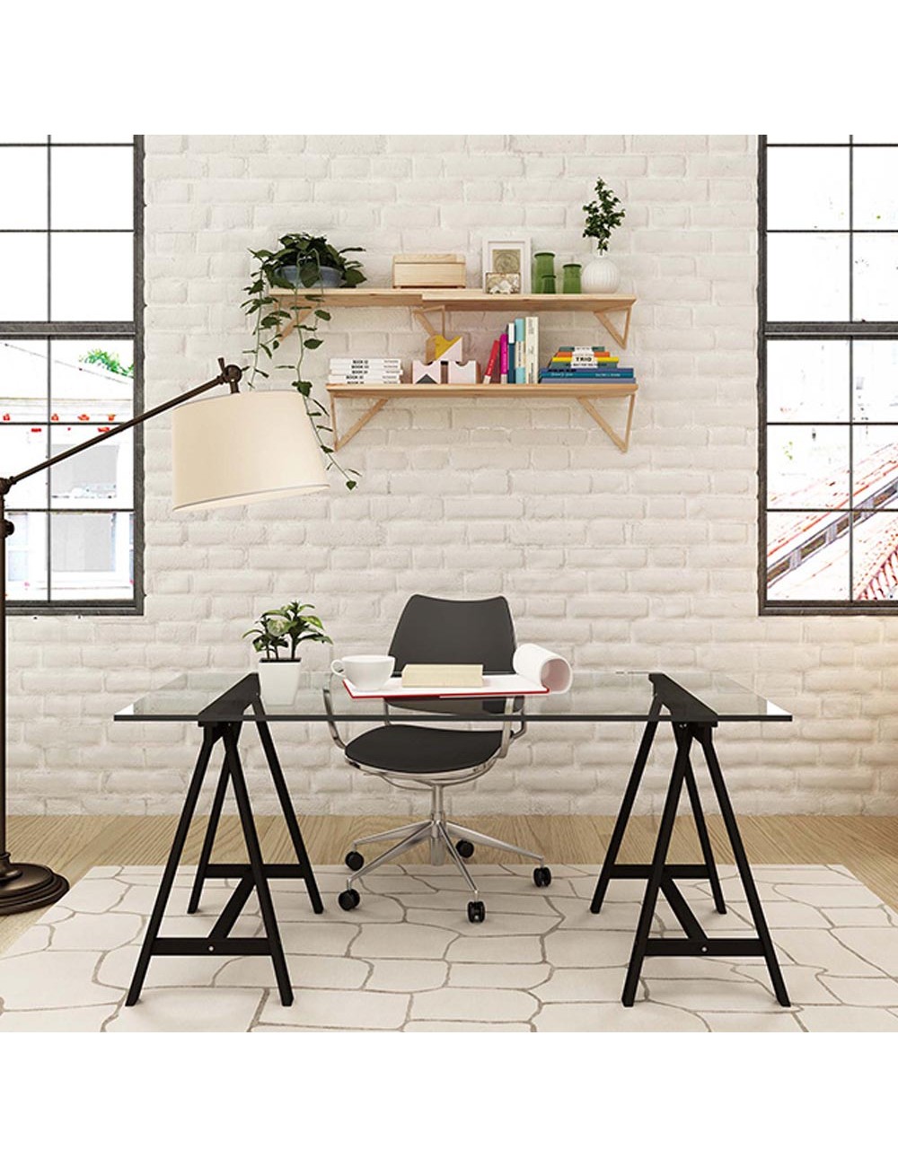 Caballete architect pino macizo negro astigarraga