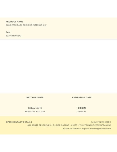 Conector para grifo de exterior 3/4''