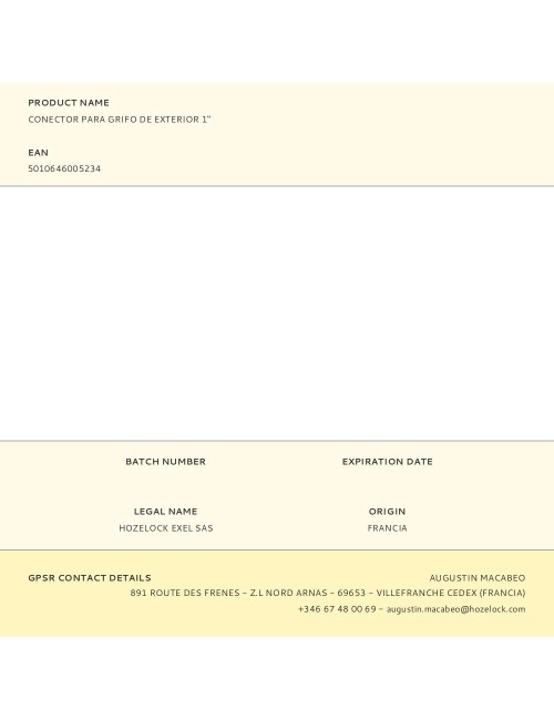 Conector para grifo de exterior 1''