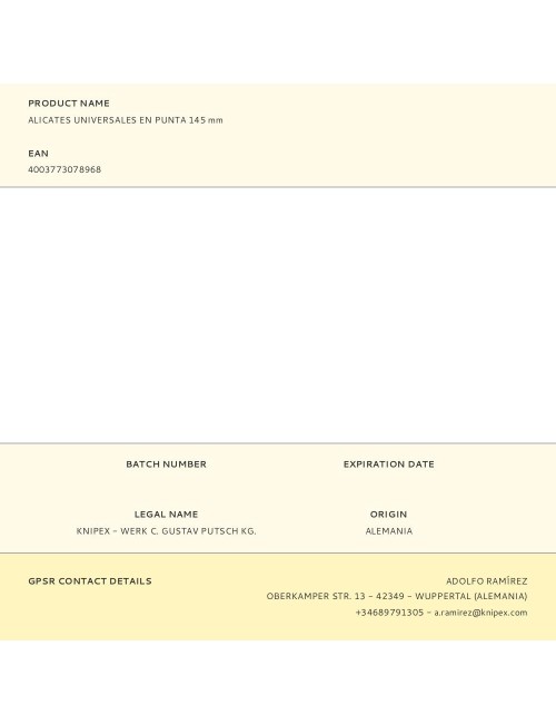 Alicates universales en punta 145 mm