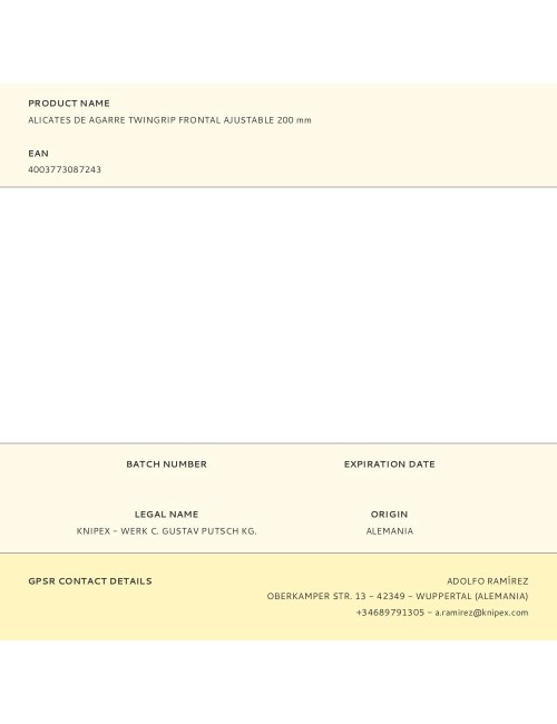 Alicates de agarre twingrip frontal ajustable 200 mm