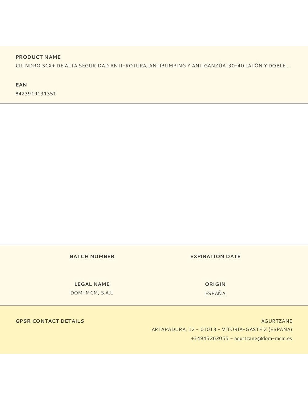 Cilindro scx+ de alta seguridad anti-rotura, antibumping y antiganzúa. 30-40 latón y doble embrague. scx+de:30-40 mcm