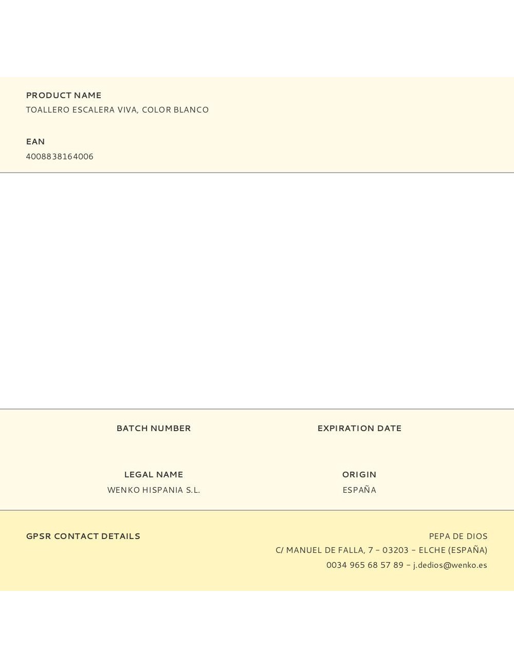 Toallero escalera viva, color blanco