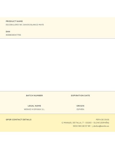 Escobillero wc davos blanco mate