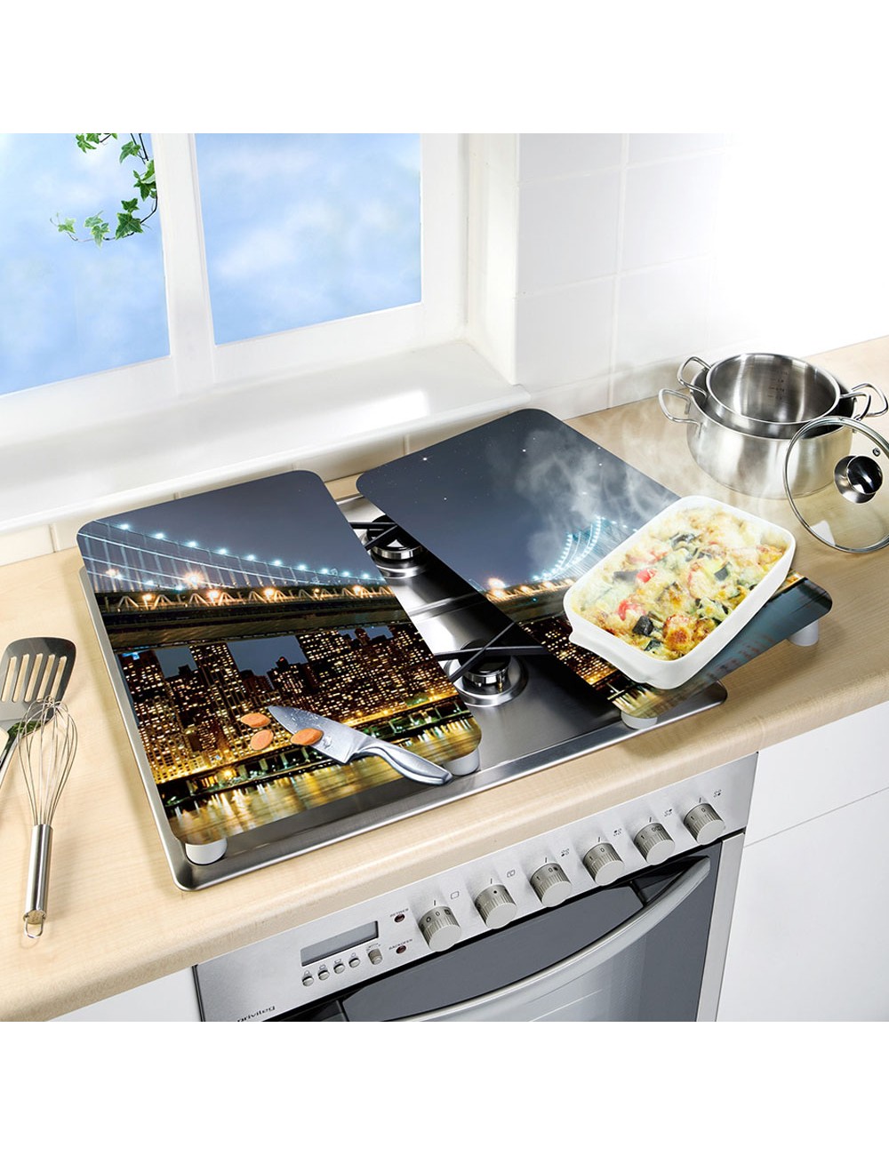 Placas cobertoras de vidrio brooklyn bridge 30 x 52 cm, 2 uds