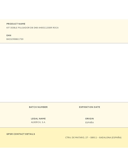 Kit doble pulsador d8 d48 ah0011200r roca