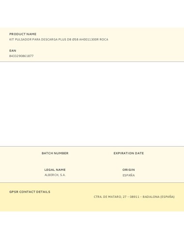 Kit pulsador para descarga plus d8 ø58 ah0011300r roca