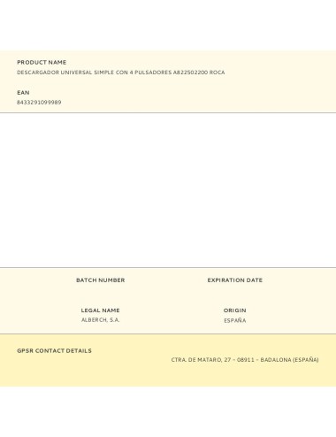 Descargador universal simple con 4 pulsadores a822502200 roca