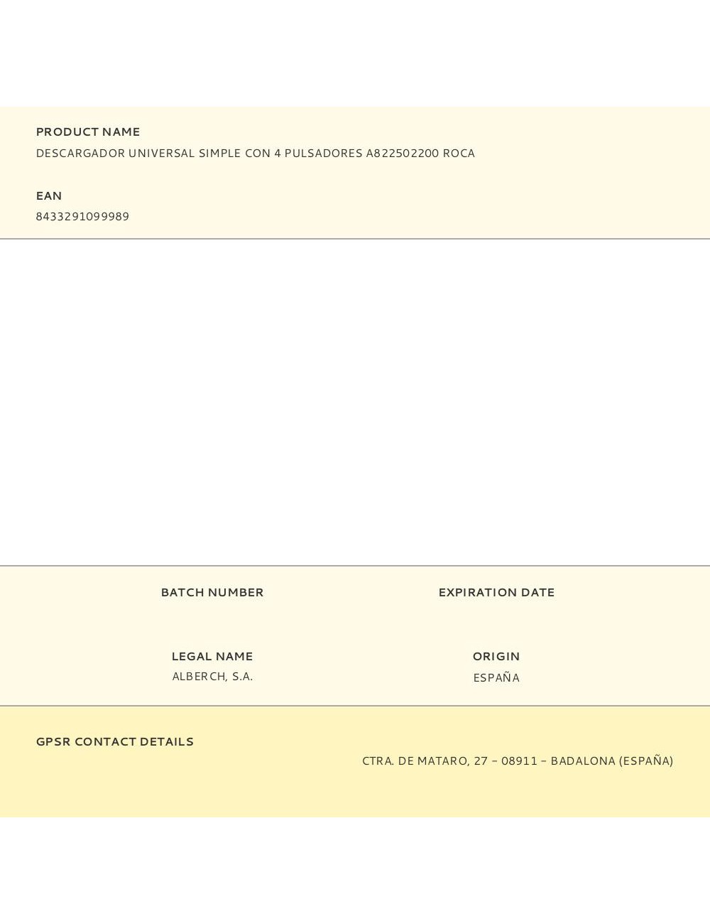 Descargador universal simple con 4 pulsadores a822502200 roca